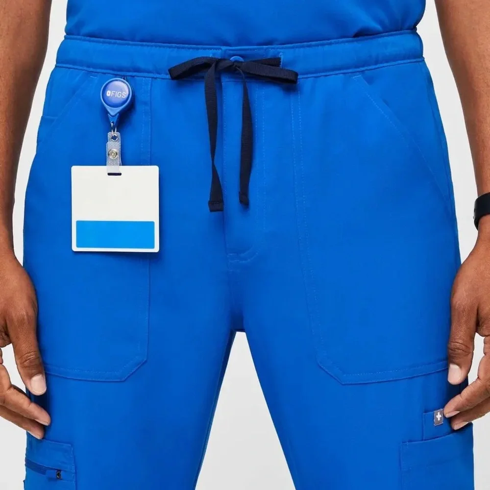 Figs Men's CAIRO ZIP FLY SCRUB PANTS in royal Blue Sz M